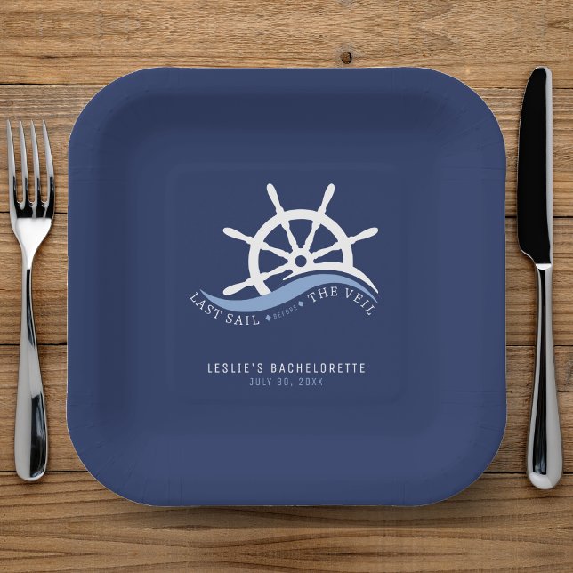 Last Sail Before the Veil Helm Bachelorette Party Paper Plate (Last Sail Before the Veil Helm Bachelorette Party Paper Plates
)