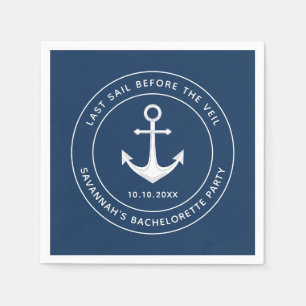 Last Sail Before The Veil Nauti Bachelorette Party Napkin