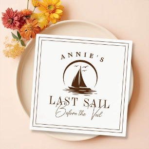 Last Sail Before the Veil Nautical Bachelorette Napkin