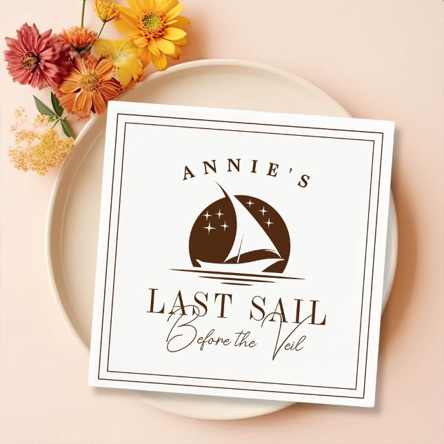 Last Sail Before the Veil Nautical Bachelorette Napkin (Creator Uploaded)