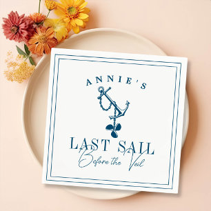Last Sail Before the Veil Nautical Bachelorette Napkin