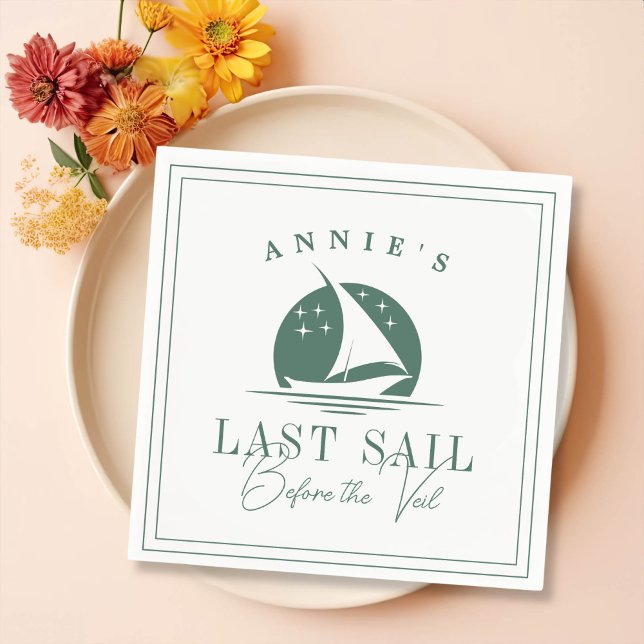 Last Sail Before the Veil Nautical Bachelorette Napkin (Creator Uploaded)