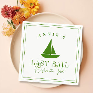 Last Sail Before the Veil Nautical Bachelorette Napkin