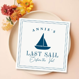 Last Sail Before the Veil Nautical Bachelorette Napkin
