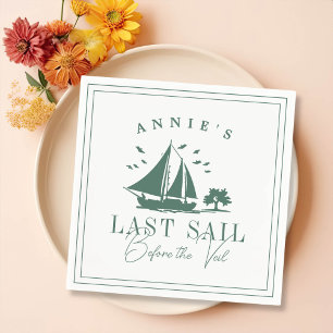Last Sail Before the Veil Nautical Bachelorette Napkin