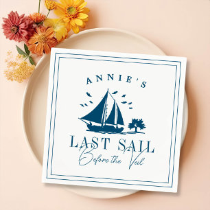 Last Sail Before the Veil Nautical Bachelorette Napkin