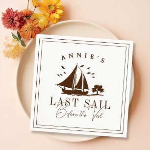 Last Sail Before the Veil Nautical Bachelorette Napkin