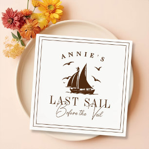 Last Sail Before the Veil Nautical Bachelorette Napkin
