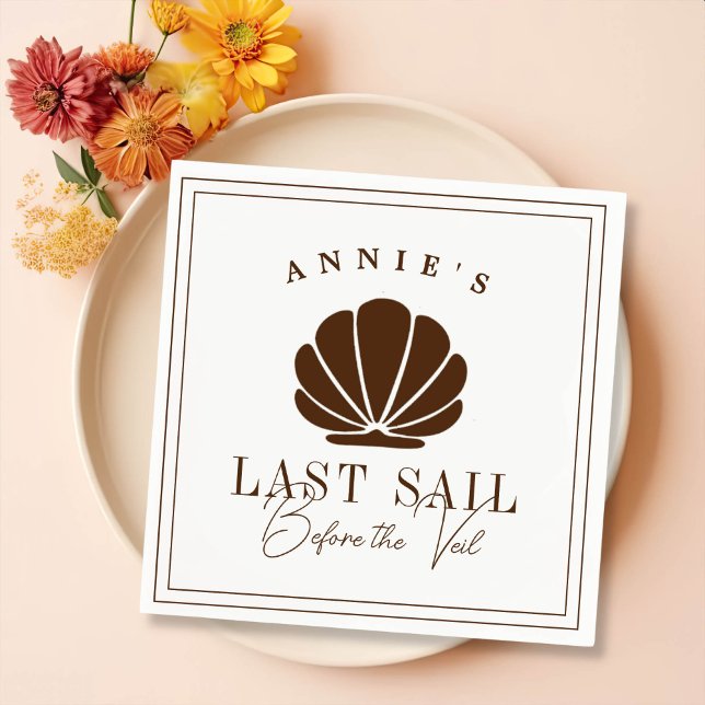 Last Sail Before the Veil Nautical Bachelorette Napkin (Creator Uploaded)