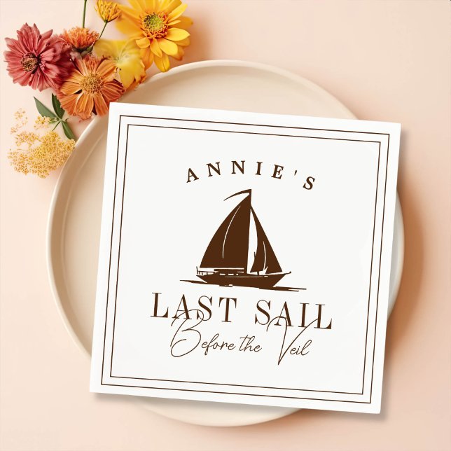 Last Sail Before the Veil Nautical Bachelorette Napkin (Creator Uploaded)
