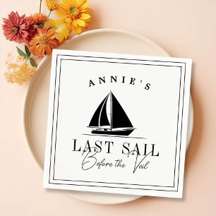 Last Sail Before the Veil Nautical Bachelorette Napkin