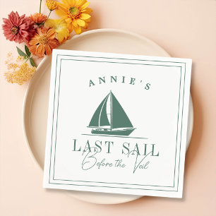 Last Sail Before the Veil Nautical Bachelorette Napkin