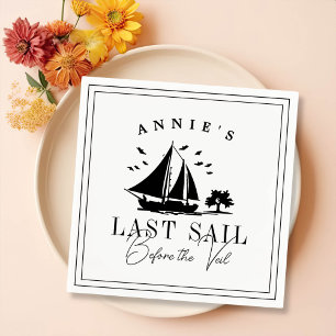 Last Sail Before the Veil Nautical Bachelorette Napkin