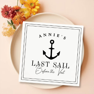 Last Sail Before the Veil Nautical Bachelorette Napkin