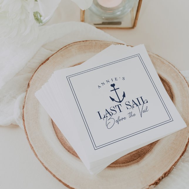 Last Sail Before the Veil Nautical Bachelorette Napkin (Creator Uploaded)