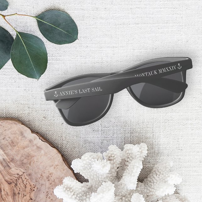 Last Sail Before the Veil Nautical Bachelorette Sunglasses (Creator Uploaded)