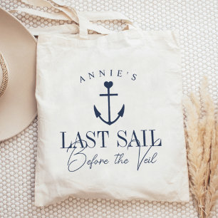Last Sail Before the Veil Nautical Bachelorette Tote Bag