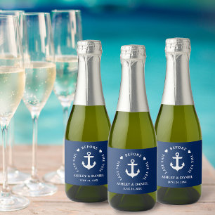 Last Sail Before The Veil Nautical Wedding Mini Sparkling Wine Label