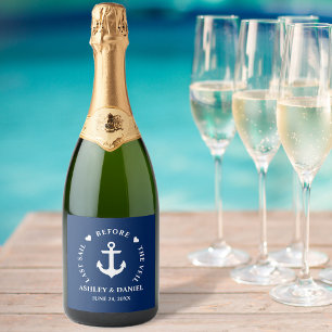 Last Sail Before The Veil Nautical Wedding Sparkling Wine Label