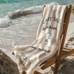 Last Sail Before The Veil Personalised Neutral Beach Towel
