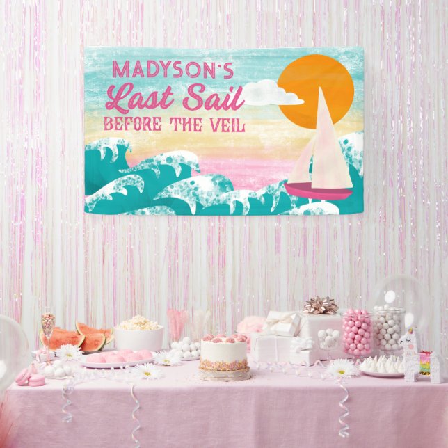Last Sail Before the Veil Sailboat Bachelorette Banner (Party)