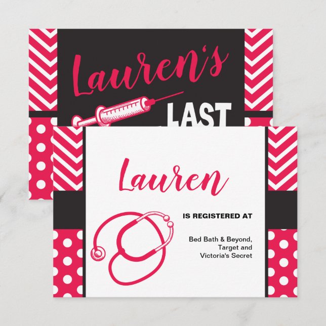 Last Shot Bridal Shower Insert Invitation (Front/Back)