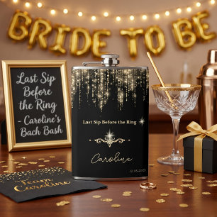 Last Sip Before the Ring Personalised Bride to Be  Hip Flask