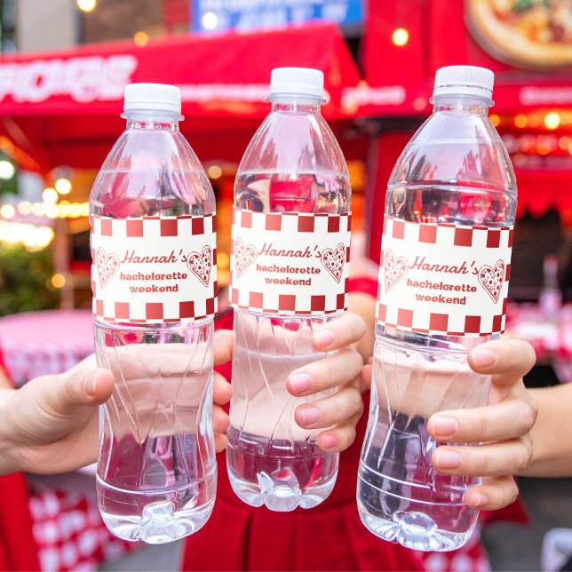 Last Slice Pizza Bachelorette favour Water Bottle Label (Creator Uploaded)