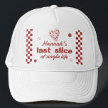 Last Slice Pizza Bachelorette Weekend Party Trucker Hat<br><div class="desc">Celebrate love at first slice with our Last Slice of the Single Life bachelorette collection! From cheesy-cute invitations to saucy signs,  games,  and decor,  this pizza-perfect set has everything you need to throw a fun,  flavorful send-off for the bride-to-be. In crust we trust! #zazzlemade</div>