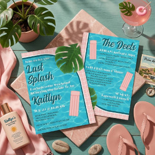 Last Splash Bachelorette Weekend Party Itinerary Invitation