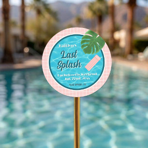 Last Splash Bachelorette Weekend Pool Party Favour Classic Round Sticker