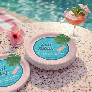 Last Splash Bachelorette Weekend Pool Party Paper Plate