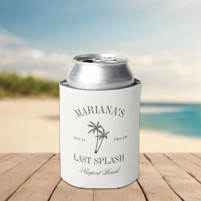Last Splash Beach Palms Bachelorette Can Cooler (Creator Uploaded)