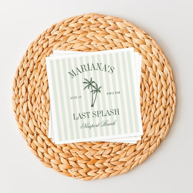 Last Splash Beach Palms Bachelorette Napkin (Creator Uploaded)