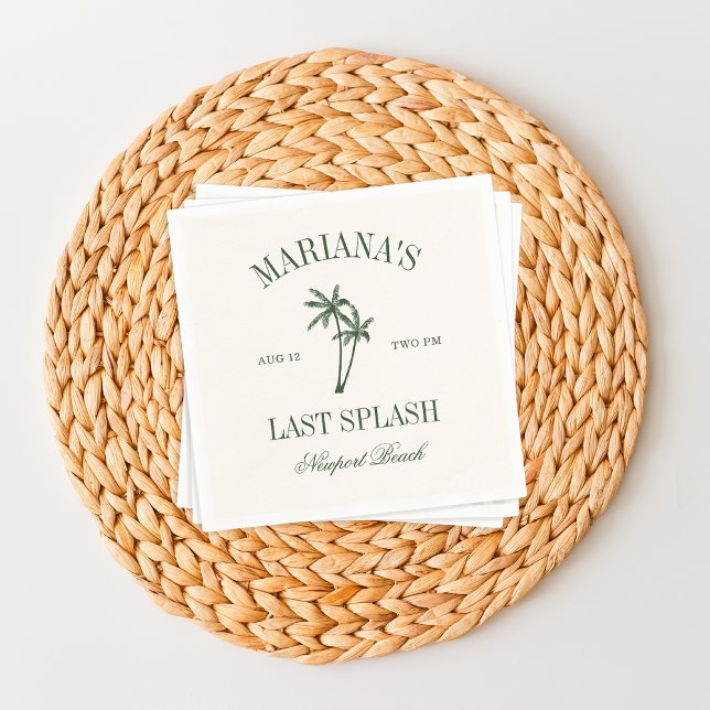 Last Splash Beach Palms Bachelorette Napkin (Creator Uploaded)