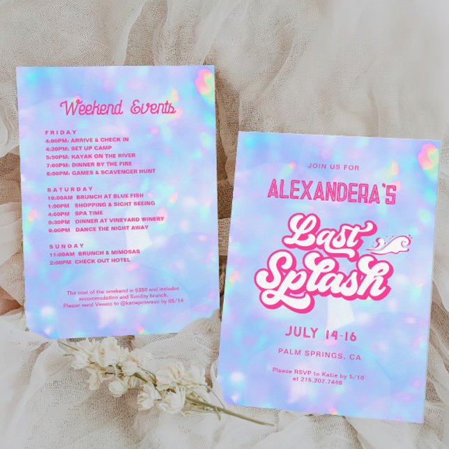  Last Splash Pool Bachelorette Party Invitation (Creator Uploaded)