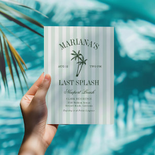 Last Splash Sea Green Palms Bachelorette Invitation