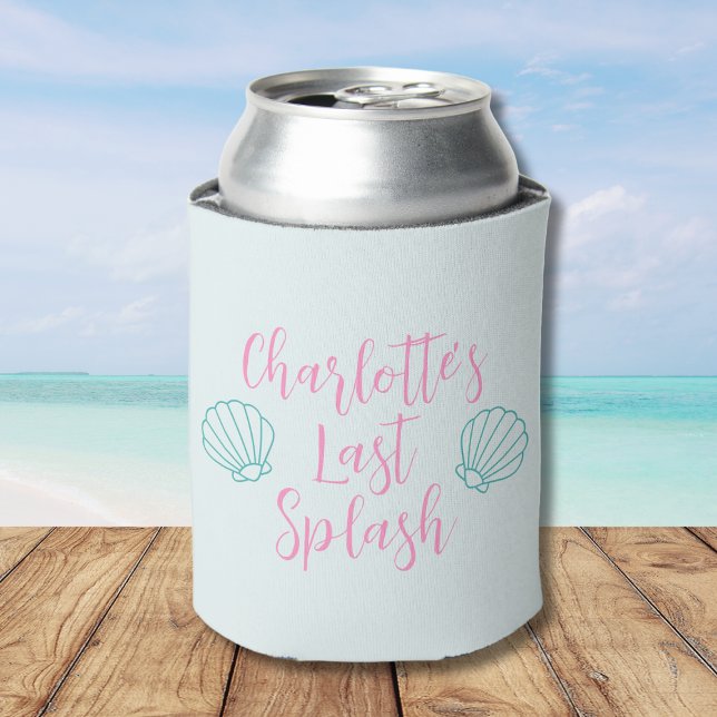 Last Splash Seashell Beach Bachelorette Can Cooler (Last Splash Seashell Beach Bachelorette Can Cooler)