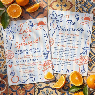Last Spritz Amalfi Coast Bachelorette Itinerary Invitation