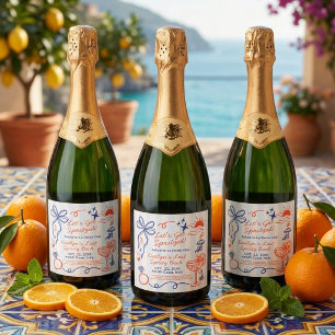 Last Spritz Amalfi Coast Bachelorette Party Sparkling Wine Label