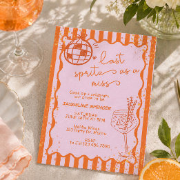 Last Spritz as a Miss Bachelorette, Bridal Shower Invitation
