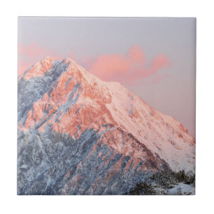 Last sun light on mountain Storžič, Slovenia Ceramic Tile