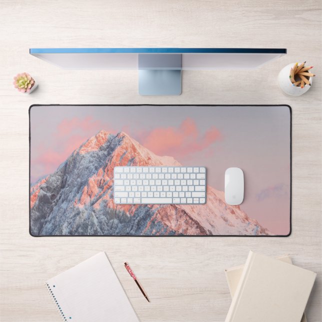 Last sun light on mountain Storžič, Slovenia Desk Mat (Office 1)