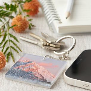 Last sun light on mountain Storžič, Slovenia Key Ring