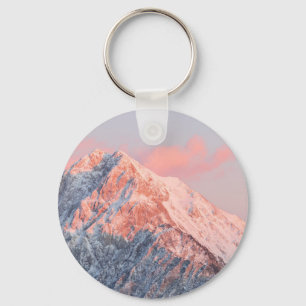 Last sun light on mountain Storžič, Slovenia Key Ring
