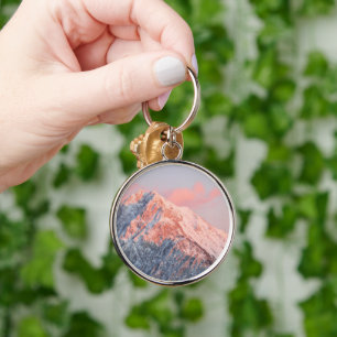 Last sun light on mountain Storžič, Slovenia Key Ring