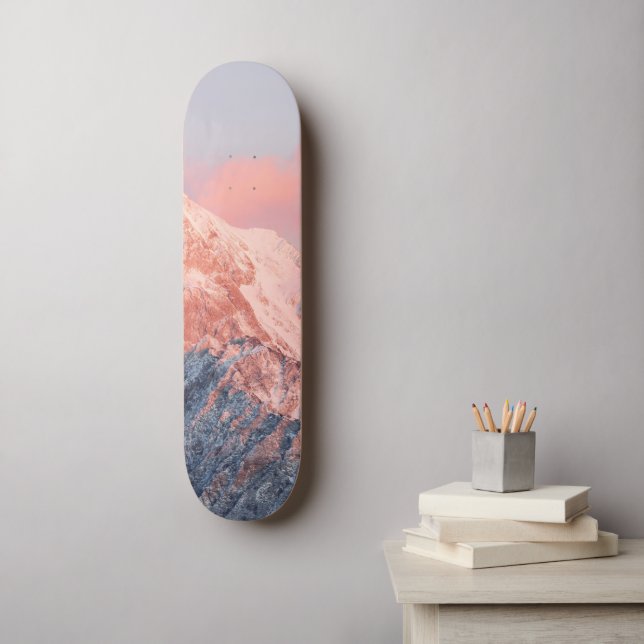 Last sun light on mountain Storžič, Slovenia Skateboard (Wall Art)