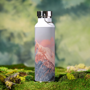 Last sun light on mountain Storžič, Slovenia Water Bottle