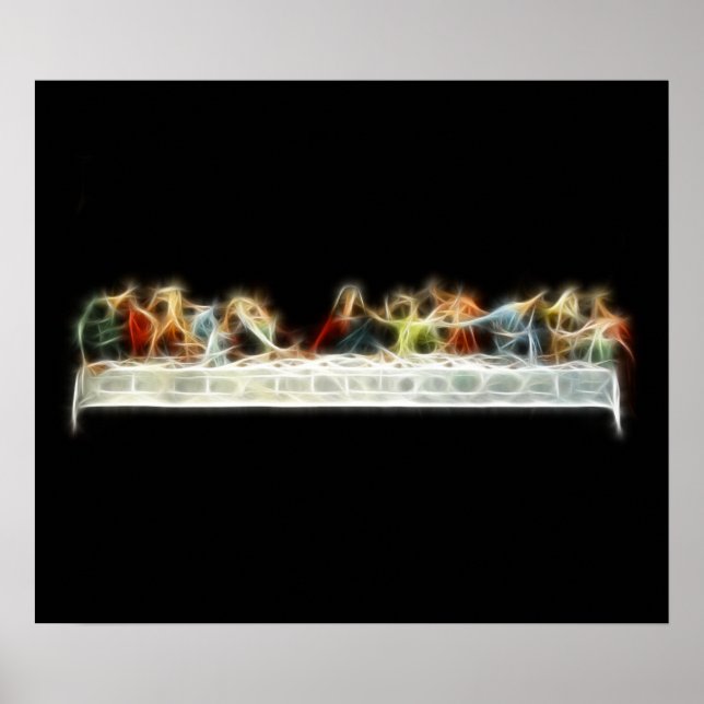 Last Supper da Vinci Jesus Fractal Painting Poster (Front)