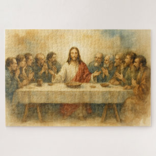 Last Supper Earthy Warm Tones Christian Tradition  Jigsaw Puzzle